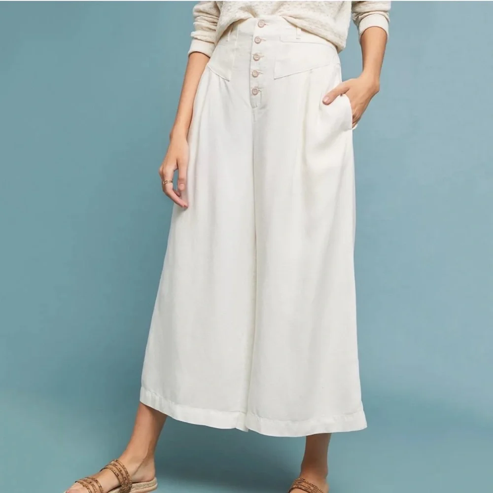 By Anthropologie Oceanside Cropped Wide Leg Pants - Picture 11 of 12